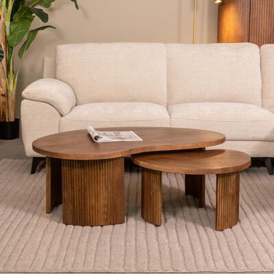 LABEL51 Salontafel Timon - Nature Smooth - Mangohout - 100 cm Nature Smooth LABEL51 Salontafel Timon - Nature Smooth - Mangohout - 100 cm Nature Smooth