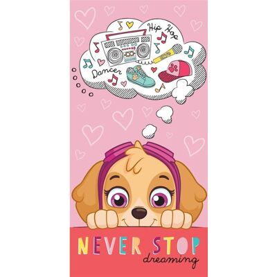 Paw Patrol Skye handdoek team 70 x 140 cm - polyester Roze Paw Patrol Skye handdoek team 70 x 140 cm - polyester Roze