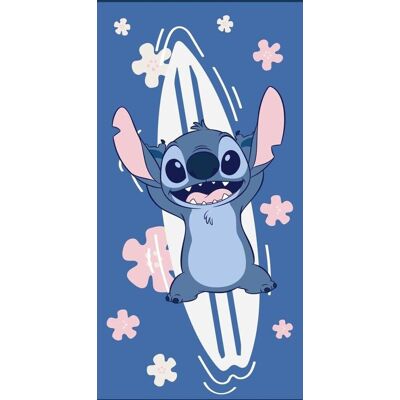 Lilo en Stitch Stitch strandlaken Surfplank 70 x 140 cm polyester Blauw Lilo en Stitch Stitch strandlaken Surfplank 70 x 140 cm polyester Blauw