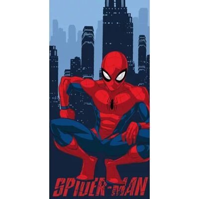 Spiderman strandlaken New York 70 x 140 cm katoen Blauw/Rood Spiderman strandlaken New York 70 x 140 cm katoen Blauw/Rood
