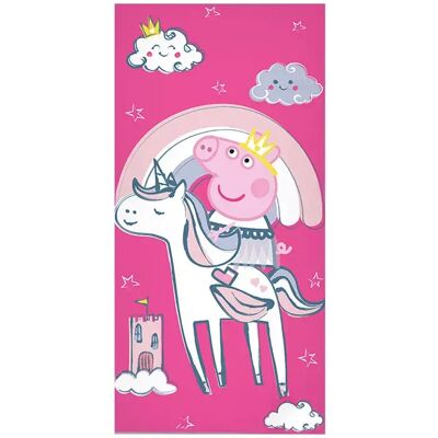 Peppa Pig strandlaken Unicorn extra absorberend 70 x 140 cm - katoen Roze Peppa Pig strandlaken Unicorn extra absorberend 70 x 140 cm - katoen Roze