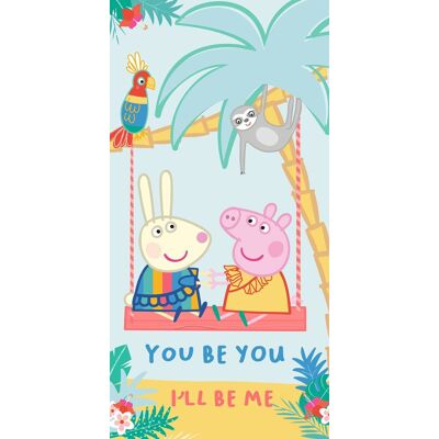 Peppa Pig strandlaken 70 x 140 cm - katoen Multicolor Peppa Pig strandlaken 70 x 140 cm - katoen Multicolor