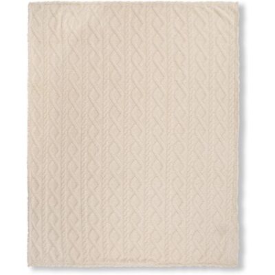 Descanso Plaid "Jacquard teddy" - Off-Wit - (150x200 cm) - 100% Polyester Off-Wit Descanso Plaid "Jacquard teddy" - Off-Wit - (150x200 cm) - 100% Polyester Off-Wit