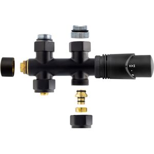 BES LED Thermostatische Radiator Aansluitset - Leoni - Middenaansluiting Recht Zwart M30x16/2 BES LED Thermostatische Radiator Aansluitset - Leoni - Middenaansluiting Recht Zwart M30x16/2