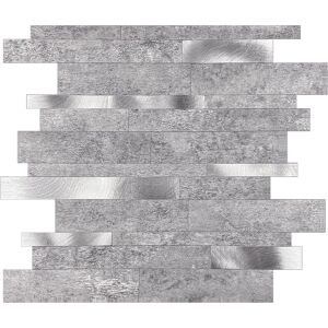BES LED Zelfklevende Mozaïek Tegel - Afimera Alu Wildverband - Natuursteen Grijs/Zilver - 303x298x4mm BES LED Zelfklevende Mozaïek Tegel - Afimera Alu Wildverband - Natuursteen Grijs/Zilver - 303x298x4mm