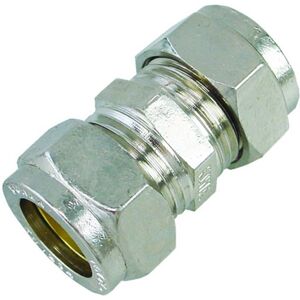 Riko P-901 Rechte Messing Knelkoppeling 22x22 Vernikkeld Riko P-901 Rechte Messing Knelkoppeling 22x22 Vernikkeld