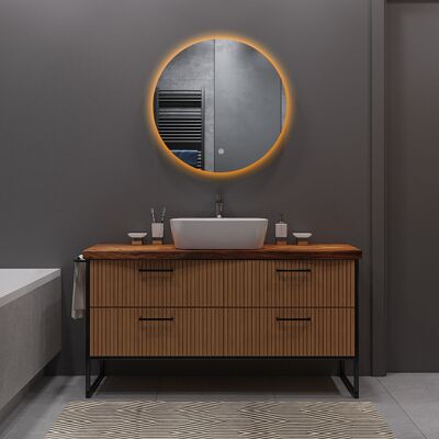 BES LED Badkamerspiegel met LED Verlichting en Verwarming 40cm - Afimera Luna - Randloos - Wandspiegel Rond - Touch Bediening - Dimbaar - Aanpasbare Lichtkleur BES LED Badkamerspiegel met LED Verlichting en Verwarming 40cm - Afimera Luna - Randloos - Wandspiegel Rond - Touch Bediening - Dimbaar - Aanpasbare Lichtkleur