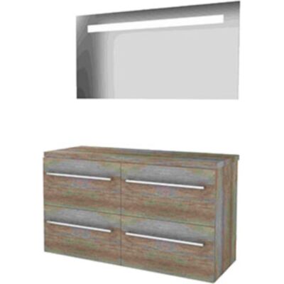 Basic Line Basic-Line Economic 46 Badkamermeubelset - 120 x 46 cm - Met Grepen - 4 Lades - Wastafelblad - Spiegel met LED Verlichting - Scotch Oak Basic Line Basic-Line Economic 46 Badkamermeubelset - 120 x 46 cm - Met Grepen - 4 Lades - Wastafelblad - Spiegel met LED Verlichting - Scotch Oak
