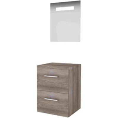 Basic Line Basic-Line Economic 46 Badkamermeubelset - 50 x 46 cm - Met Grepen - 2 Lades - Wastafelblad - Spiegel met LED Verlichting - Scotch Oak Basic Line Basic-Line Economic 46 Badkamermeubelset - 50 x 46 cm - Met Grepen - 2 Lades - Wastafelblad - Spiegel met LED Verlichting - Scotch Oak