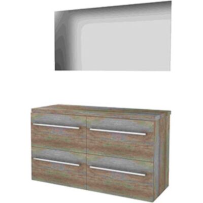 Basic Line Basic-Line Ultimate 46 Badkamermeubelset - 120 x 46 cm - Met Grepen - 4 Lades - Wastafelblad - Spiegel met Indirecte LED Verlichting - Scotch Oak Basic Line Basic-Line Ultimate 46 Badkamermeubelset - 120 x 46 cm - Met Grepen - 4 Lades - Wastafelblad - Spiegel met Indirecte LED Verlichting - Scotch Oak