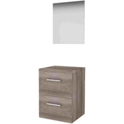 Basic Line Basic-Line Ultimate 46 Badkamermeubelset - 50 x 46 cm - Met Grepen - 2 Lades - Wastafelblad - Spiegel met Indirecte LED Verlichting - Scotch Oak Basic Line Basic-Line Ultimate 46 Badkamermeubelset - 50 x 46 cm - Met Grepen - 2 Lades - Wastafelblad - Spiegel met Indirecte LED Verlichting - Scotch Oak