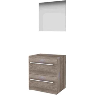 Basic Line Basic-Line Ultimate 46 Badkamermeubelset - 60 x 46 cm - Met Grepen - 2 Lades - Wastafelblad - Spiegel met Indirecte LED Verlichting - Scotch Oak Basic Line Basic-Line Ultimate 46 Badkamermeubelset - 60 x 46 cm - Met Grepen - 2 Lades - Wastafelblad - Spiegel met Indirecte LED Verlichting - Scotch Oak