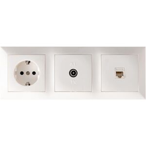 BES LED UTP RJ45 Stopcontact - Coax Contactdoos - Wandcontactdoos - Aigi Cika - Inbouw - 1-voudig Stopcontact - 1-voudig UTP CAT5E - 1-voudig Coax - Randaarde - Incl. Afdekraam - Wit BES LED UTP RJ45 Stopcontact - Coax Contactdoos - Wandcontactdoos - Aigi Cika - Inbouw - 1-voudig Stopcontact - 1-voudig UTP CAT5E - 1-voudig Coax - Randaarde - Incl. Afdekraam - Wit
