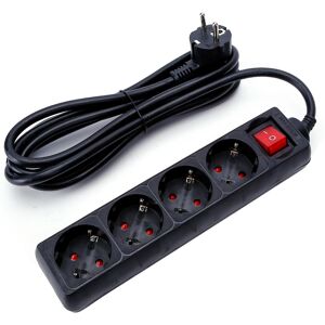 BES LED Stekkerdoos met Schakelaar - Verlengsnoer met Schakelaar - Aigi Quino - 3680W - 4 Stopcontacten - 3 Meter - Zwart Nederland BES LED Stekkerdoos met Schakelaar - Verlengsnoer met Schakelaar - Aigi Quino - 3680W - 4 Stopcontacten - 3 Meter - Zwart Nederland