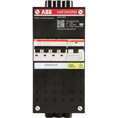 ABB Groepenkast Hafonorm - Installatiekast PV aansluiting PV 16A 1-fase totaal max 40A 3-fasen - 1SPN004000F0040 ABB Groepenkast Hafonorm - Installatiekast PV aansluiting PV 16A 1-fase totaal max 40A 3-fasen - 1SPN004000F0040