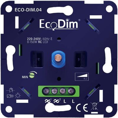 EcoDim Eco-Dim.04 LED Dimmer - Fase afsnijding - 0-150W - Universeel - Stille werking EcoDim Eco-Dim.04 LED Dimmer - Fase afsnijding - 0-150W - Universeel - Stille werking