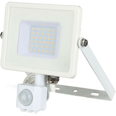 BES LED LED Bouwlamp 30 Watt met Sensor - LED Schijnwerper - Viron Dana - Helder/Koud Wit 6400K - Mat Wit - Aluminium - SAMSUNG LEDs BES LED LED Bouwlamp 30 Watt met Sensor - LED Schijnwerper - Viron Dana - Helder/Koud Wit 6400K - Mat Wit - Aluminium - SAMSUNG LEDs