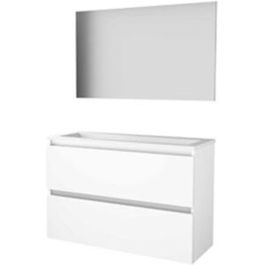 Basic Line Basic-Line Basic 39 Badkamermeubelset - Ondiep - 100 x 39 cm - Greeploos - 2 Lades - Acryl Wastafel - 1 Kraangat - Spiegel - Ice White Basic Line Basic-Line Basic 39 Badkamermeubelset - Ondiep - 100 x 39 cm - Greeploos - 2 Lades - Acryl Wastafel - 1 Kraangat - Spiegel - Ice White