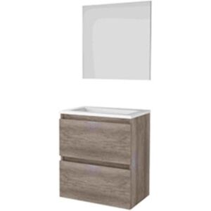 Basic Line Basic-Line Basic 39 Badkamermeubelset - Ondiep - 60 x 39 cm - Greeploos - 2 Lades - Acryl Wastafel - Zonder Kraangat - Spiegel - Scotch Oak Basic Line Basic-Line Basic 39 Badkamermeubelset - Ondiep - 60 x 39 cm - Greeploos - 2 Lades - Acryl Wastafel - Zonder Kraangat - Spiegel - Scotch Oak