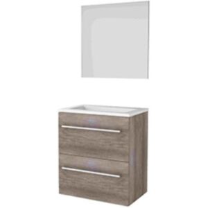 Basic Line Basic-Line Basic 39 Badkamermeubelset - Ondiep - 60 x 39 cm - Met Grepen - 2 Lades - Acryl Wastafel - 1 Kraangat - Spiegel - Scotch Oak Basic Line Basic-Line Basic 39 Badkamermeubelset - Ondiep - 60 x 39 cm - Met Grepen - 2 Lades - Acryl Wastafel - 1 Kraangat - Spiegel - Scotch Oak