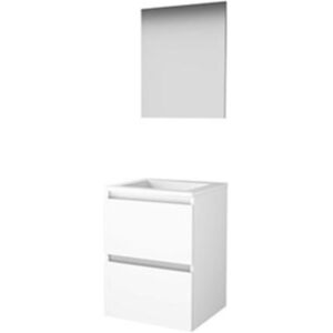Basic Line Basic-Line Basic 46 Badkamermeubelset - 50 x 46 cm - Greeploos - 2 Lades - Acryl Wastafel - Zonder Kraangat - Spiegel - Ice White Basic Line Basic-Line Basic 46 Badkamermeubelset - 50 x 46 cm - Greeploos - 2 Lades - Acryl Wastafel - Zonder Kraangat - Spiegel - Ice White
