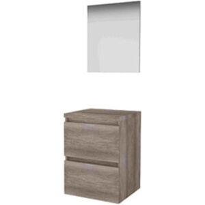 Basic Line Basic-Line Basic 46 Badkamermeubelset - 50 x 46 cm - Greeploos - 2 Lades - Wastafelblad - Spiegel - Scotch Oak Basic Line Basic-Line Basic 46 Badkamermeubelset - 50 x 46 cm - Greeploos - 2 Lades - Wastafelblad - Spiegel - Scotch Oak