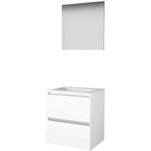 Basic Line Basic-Line Basic 46 Badkamermeubelset - 60 x 46 cm - Greeploos - 2 Lades - Acryl Wastafel - Zonder Kraangat - Spiegel - Ice White Basic Line Basic-Line Basic 46 Badkamermeubelset - 60 x 46 cm - Greeploos - 2 Lades - Acryl Wastafel - Zonder Kraangat - Spiegel - Ice White