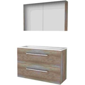 Basic Line Basic-Line Comfort 39 Badkamermeubelset - Ondiep - 100 x 39 cm - Met Grepen - 2 Lades - Acryl Wastafel - 1 Kraangat - Spiegelkast - Scotch Oak Basic Line Basic-Line Comfort 39 Badkamermeubelset - Ondiep - 100 x 39 cm - Met Grepen - 2 Lades - Acryl Wastafel - 1 Kraangat - Spiegelkast - Scotch Oak