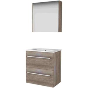 Basic Line Basic-Line Comfort 39 Badkamermeubelset - Ondiep - 60 x 39 cm - Met Grepen - 2 Lades - Keramische Wastafel - 1 Kraangat - Spiegelkast - Scotch Oak Basic Line Basic-Line Comfort 39 Badkamermeubelset - Ondiep - 60 x 39 cm - Met Grepen - 2 Lades - Keramische Wastafel - 1 Kraangat - Spiegelkast - Scotch Oak