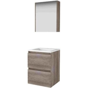 Basic Line Basic-Line Comfort 46 Badkamermeubelset - 50 x 46 cm - Greeploos - 2 Lades - Acryl Wastafel - 1 Kraangat - Spiegelkast - Scotch Oak Basic Line Basic-Line Comfort 46 Badkamermeubelset - 50 x 46 cm - Greeploos - 2 Lades - Acryl Wastafel - 1 Kraangat - Spiegelkast - Scotch Oak
