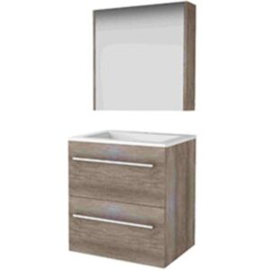 Basic Line Basic-Line Comfort 46 Badkamermeubelset - 60 x 46 cm - Met Grepen - 2 Lades - Acryl Wastafel - 1 Kraangat - Spiegelkast - Scotch Oak Basic Line Basic-Line Comfort 46 Badkamermeubelset - 60 x 46 cm - Met Grepen - 2 Lades - Acryl Wastafel - 1 Kraangat - Spiegelkast - Scotch Oak