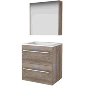 Basic Line Basic-Line Comfort 46 Badkamermeubelset - 60 x 46 cm - Met Grepen - 2 Lades - Acryl Wastafel - Zonder Kraangat - Spiegelkast - Scotch Oak Basic Line Basic-Line Comfort 46 Badkamermeubelset - 60 x 46 cm - Met Grepen - 2 Lades - Acryl Wastafel - Zonder Kraangat - Spiegelkast - Scotch Oak