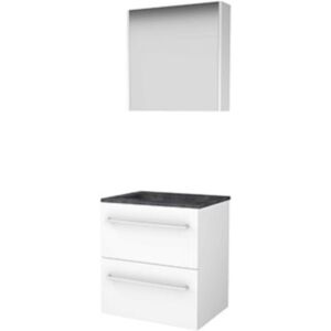 Basic Line Basic-Line Comfort 46 Badkamermeubelset - 60 x 46 cm - Met Grepen - 2 Lades - Hardstenen Wastafel - 1 Kraangat - Spiegelkast - Ice White Basic Line Basic-Line Comfort 46 Badkamermeubelset - 60 x 46 cm - Met Grepen - 2 Lades - Hardstenen Wastafel - 1 Kraangat - Spiegelkast - Ice White