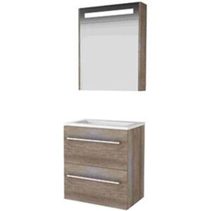 Basic Line Basic-Line Premium 39 Badkamermeubelset - Ondiep - 60 x 39 cm - Met Grepen - 2 Lades - Acryl Wastafel - 1 Kraangat - Spiegelkast met LED Verlichting - Scotch Oak Basic Line Basic-Line Premium 39 Badkamermeubelset - Ondiep - 60 x 39 cm - Met Grepen - 2 Lades - Acryl Wastafel - 1 Kraangat - Spiegelkast met LED Verlichting - Scotch Oak