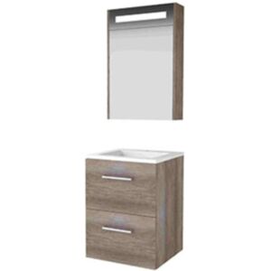 Basic Line Basic-Line Premium 46 Badkamermeubelset - 50 x 46 cm - Met Grepen - 2 Lades - Acryl Wastafel - 1 Kraangat - Spiegelkast met LED Verlichting - Scotch Oak Basic Line Basic-Line Premium 46 Badkamermeubelset - 50 x 46 cm - Met Grepen - 2 Lades - Acryl Wastafel - 1 Kraangat - Spiegelkast met LED Verlichting - Scotch Oak