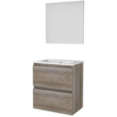 Basic Line Basic-Line Basic 39 Badkamermeubelset - Ondiep - 60 x 39 cm - Greeploos - 2 Lades - Keramische Wastafel - 1 Kraangat - Spiegel - Scotch Oak Basic Line Basic-Line Basic 39 Badkamermeubelset - Ondiep - 60 x 39 cm - Greeploos - 2 Lades - Keramische Wastafel - 1 Kraangat - Spiegel - Scotch Oak