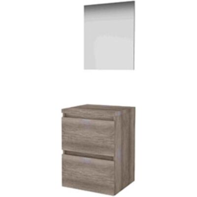 Basic Line Basic-Line Basic 46 Badkamermeubelset - 50 x 46 cm - Greeploos - 2 Lades - Wastafelblad - Spiegel - Scotch Oak Basic Line Basic-Line Basic 46 Badkamermeubelset - 50 x 46 cm - Greeploos - 2 Lades - Wastafelblad - Spiegel - Scotch Oak