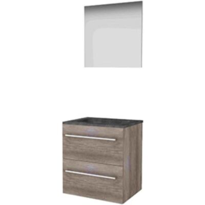 Basic Line Basic-Line Basic 46 Badkamermeubelset - 60 x 46 cm - Met Grepen - 2 Lades - Hardstenen Wastafel - 1 Kraangat - Spiegel - Scotch Oak Basic Line Basic-Line Basic 46 Badkamermeubelset - 60 x 46 cm - Met Grepen - 2 Lades - Hardstenen Wastafel - 1 Kraangat - Spiegel - Scotch Oak