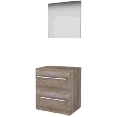 Basic Line Basic-Line Basic 46 Badkamermeubelset - 60 x 46 cm - Met Grepen - 2 Lades - Wastafelblad - Spiegel - Scotch Oak Basic Line Basic-Line Basic 46 Badkamermeubelset - 60 x 46 cm - Met Grepen - 2 Lades - Wastafelblad - Spiegel - Scotch Oak