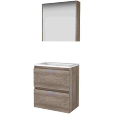 Basic Line Basic-Line Comfort 39 Badkamermeubelset - Ondiep - 60 x 39 cm - Greeploos - 2 Lades - Acryl Wastafel - 1 Kraangat - Spiegelkast - Scotch Oak Basic Line Basic-Line Comfort 39 Badkamermeubelset - Ondiep - 60 x 39 cm - Greeploos - 2 Lades - Acryl Wastafel - 1 Kraangat - Spiegelkast - Scotch Oak