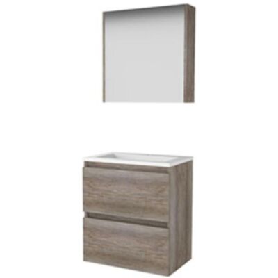 Basic Line Basic-Line Comfort 39 Badkamermeubelset - Ondiep - 60 x 39 cm - Greeploos - 2 Lades - Keramische Wastafel - 1 Kraangat - Spiegelkast - Scotch Oak Basic Line Basic-Line Comfort 39 Badkamermeubelset - Ondiep - 60 x 39 cm - Greeploos - 2 Lades - Keramische Wastafel - 1 Kraangat - Spiegelkast - Scotch Oak