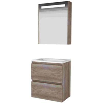 Basic Line Basic-Line Premium 39 Badkamermeubelset - Ondiep - 100 x 39 cm - Greeploos - 2 Lades - Acryl Wastafel - 1 Kraangat - Spiegelkast met LED Verlichting - Scotch Oak Basic Line Basic-Line Premium 39 Badkamermeubelset - Ondiep - 100 x 39 cm - Greeploos - 2 Lades - Acryl Wastafel - 1 Kraangat - Spiegelkast met LED Verlichting - Scotch Oak