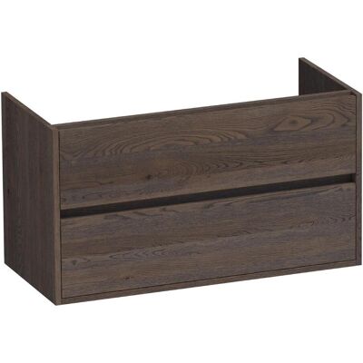 Brauer Adore - Onderkast - 100 cm - met 2 Softclose Lades Greeploos en 1 Sifon Uitsparing - Lamellen Eiken Zwart Brauer Adore - Onderkast - 100 cm - met 2 Softclose Lades Greeploos en 1 Sifon Uitsparing - Lamellen Eiken Zwart