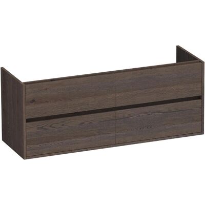 Brauer Adore - Onderkast - 140 cm - met 4 Softclose Lades Greeploos en 2 Sifon Uitsparingen - Lamellen Eiken Zwart Brauer Adore - Onderkast - 140 cm - met 4 Softclose Lades Greeploos en 2 Sifon Uitsparingen - Lamellen Eiken Zwart