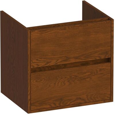Brauer Adore - Onderkast - 60 cm - met 2 Softclose Lades Greeploos en 1 Sifon Uitsparing - Lamellen Eiken Bruin Brauer Adore - Onderkast - 60 cm - met 2 Softclose Lades Greeploos en 1 Sifon Uitsparing - Lamellen Eiken Bruin