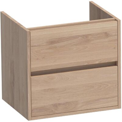 Brauer Adore - Onderkast - 60 cm - met 2 Softclose Lades Greeploos en 1 Sifon Uitsparing - Lamellen Eiken Naturel Brauer Adore - Onderkast - 60 cm - met 2 Softclose Lades Greeploos en 1 Sifon Uitsparing - Lamellen Eiken Naturel