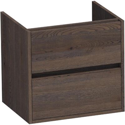 Brauer Adore - Onderkast - 60 cm - met 2 Softclose Lades Greeploos en 1 Sifon Uitsparing - Lamellen Eiken Zwart Brauer Adore - Onderkast - 60 cm - met 2 Softclose Lades Greeploos en 1 Sifon Uitsparing - Lamellen Eiken Zwart
