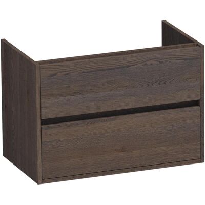 Brauer Adore - Onderkast - 80 cm - met 2 Softclose Lades Greeploos en 1 Sifon Uitsparing - Lamellen Eiken Zwart Brauer Adore - Onderkast - 80 cm - met 2 Softclose Lades Greeploos en 1 Sifon Uitsparing - Lamellen Eiken Zwart