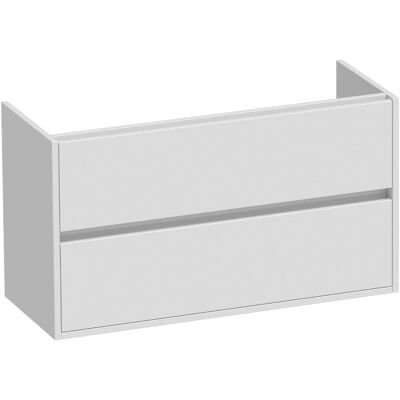 Brauer Adore - Onderkast Ondiep - 100 cm - met 2 Softclose Lades Greeploos en 1 Sifon Uitsparing - Hoogglans Wit Brauer Adore - Onderkast Ondiep - 100 cm - met 2 Softclose Lades Greeploos en 1 Sifon Uitsparing - Hoogglans Wit