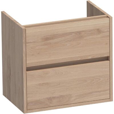 Brauer Adore - Onderkast Ondiep - 60 cm - met 2 Softclose Lades Greeploos en 1 Sifon Uitsparing - Lamellen Eiken Naturel Brauer Adore - Onderkast Ondiep - 60 cm - met 2 Softclose Lades Greeploos en 1 Sifon Uitsparing - Lamellen Eiken Naturel